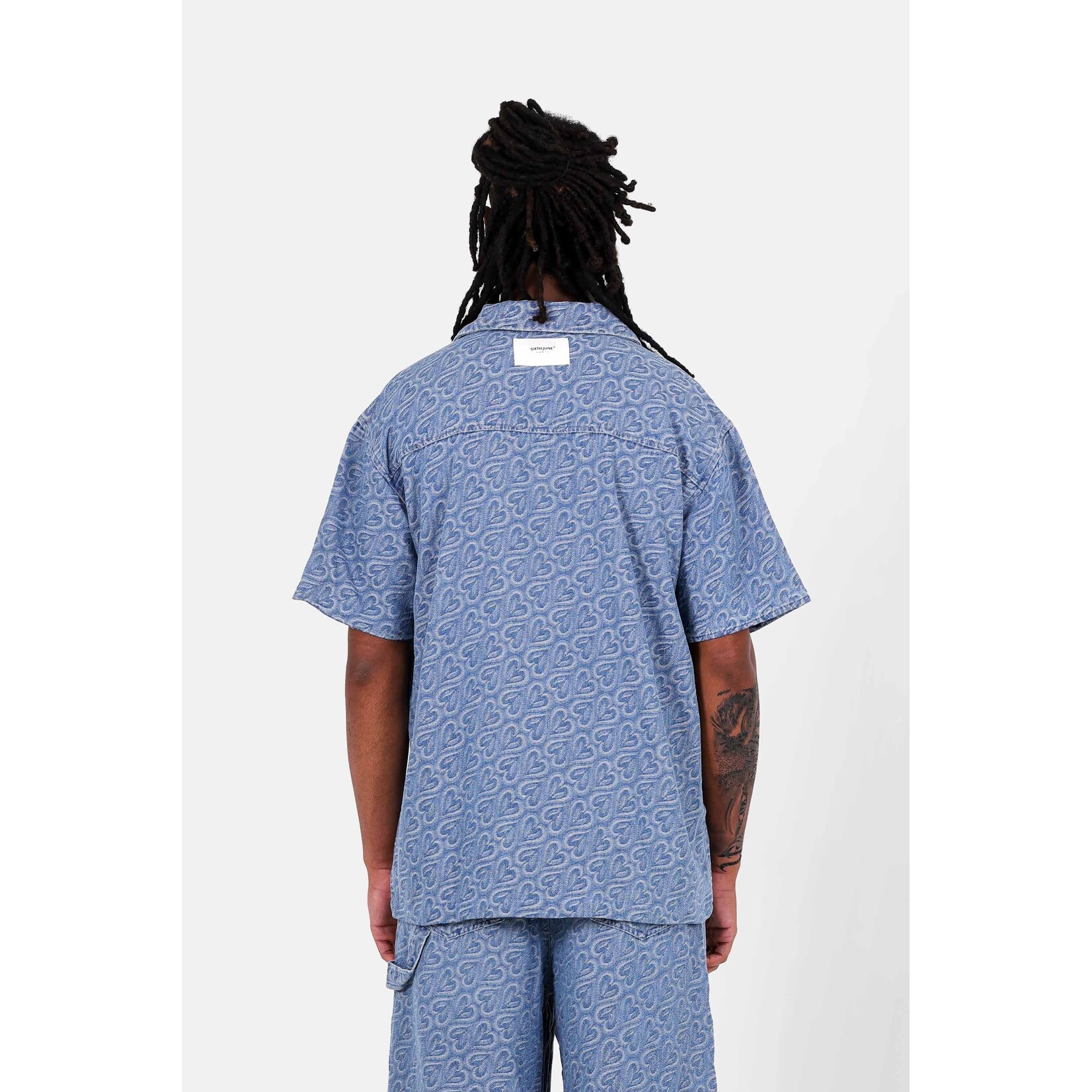 SIXTH JUNE SIXTH JUNE ALL OVER HEART DENIM SS SHIRT