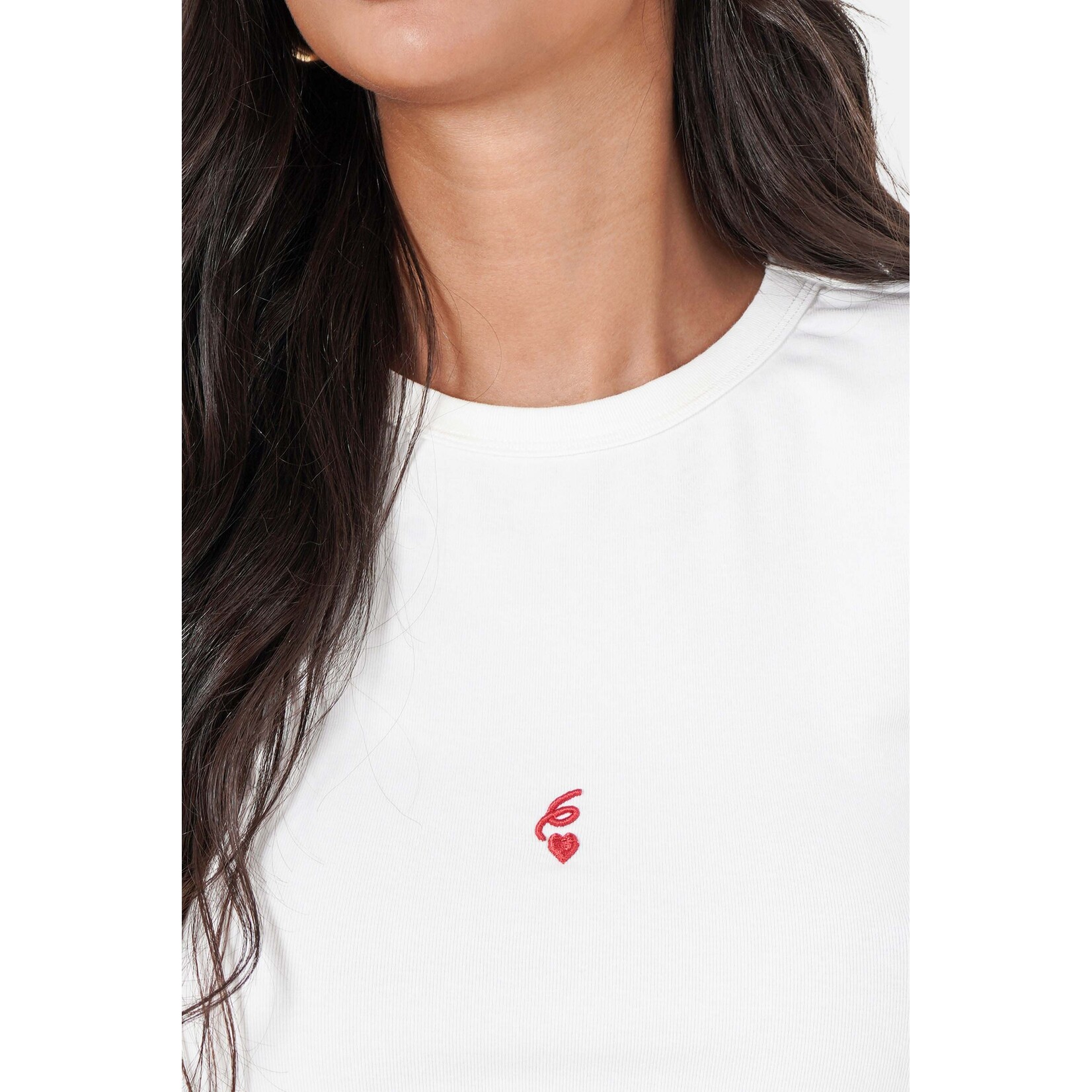 SIXTH JUNE W SIXTH JUNE 6 HEART EMBROIDERED SS TSHIRT