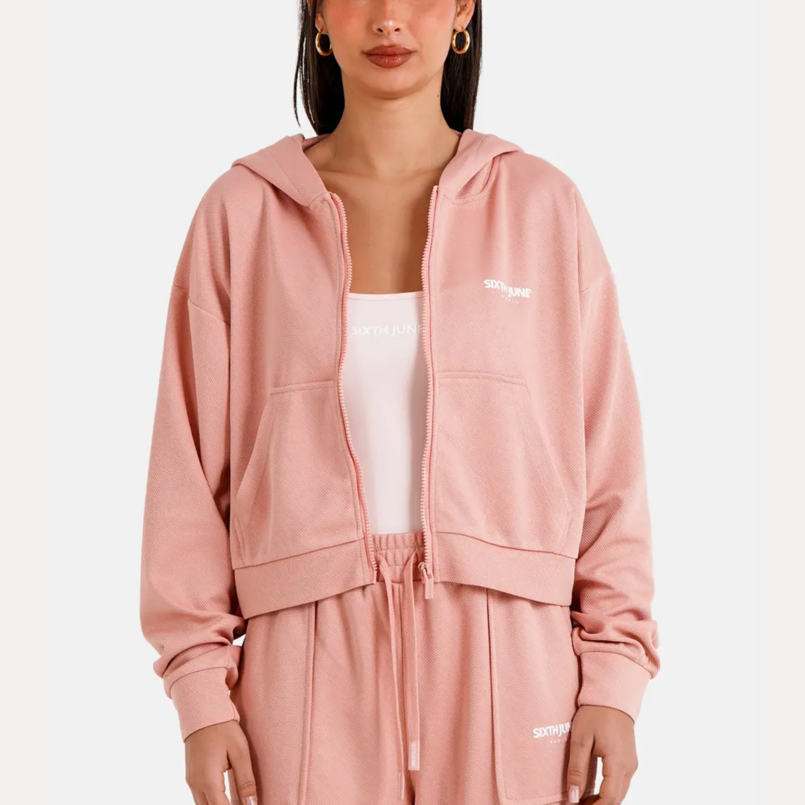 SIXTH JUNE W SIXTH JUNE ELEVATE PRINTED ZIP UP HOODIE