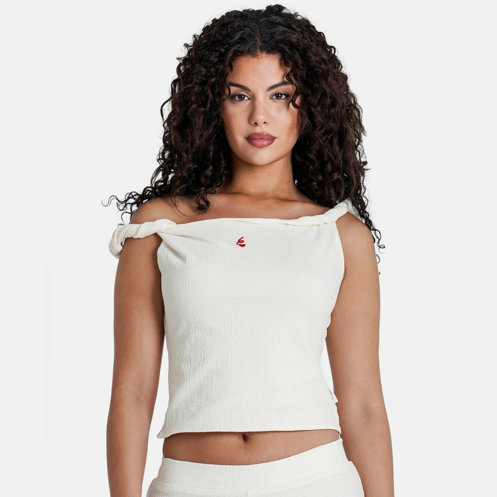 SIXTH JUNE SIXHT JUNE WOMEN TWISTED SHOULDERS CROP TOP