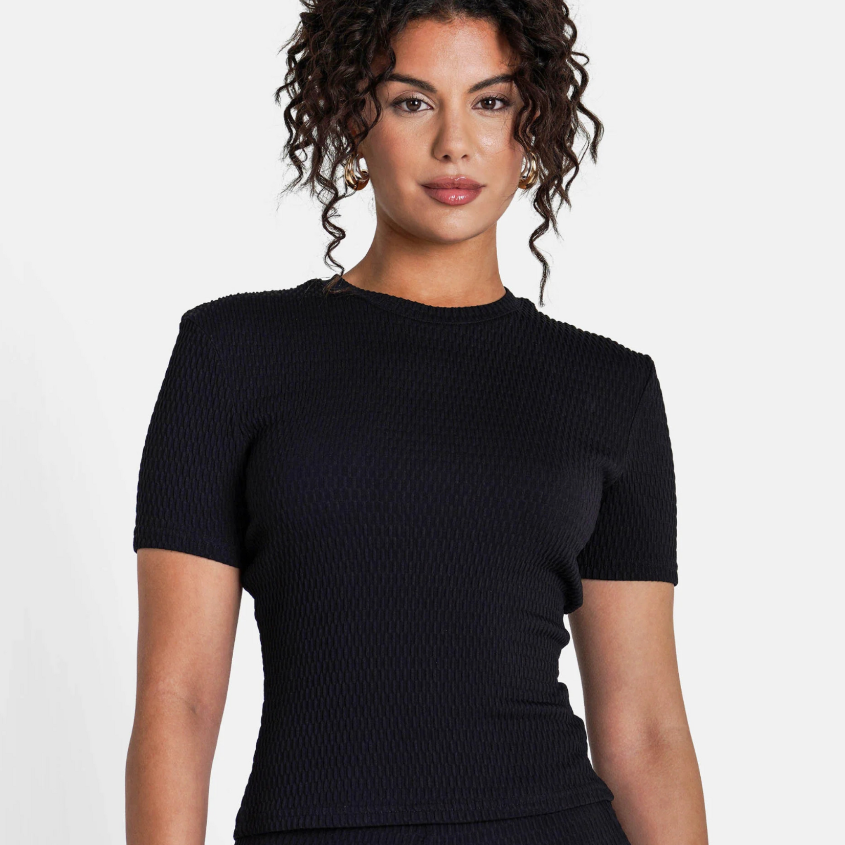 SIXTH JUNE W SIXHT JUNE TEXTURED SS CROP TOP