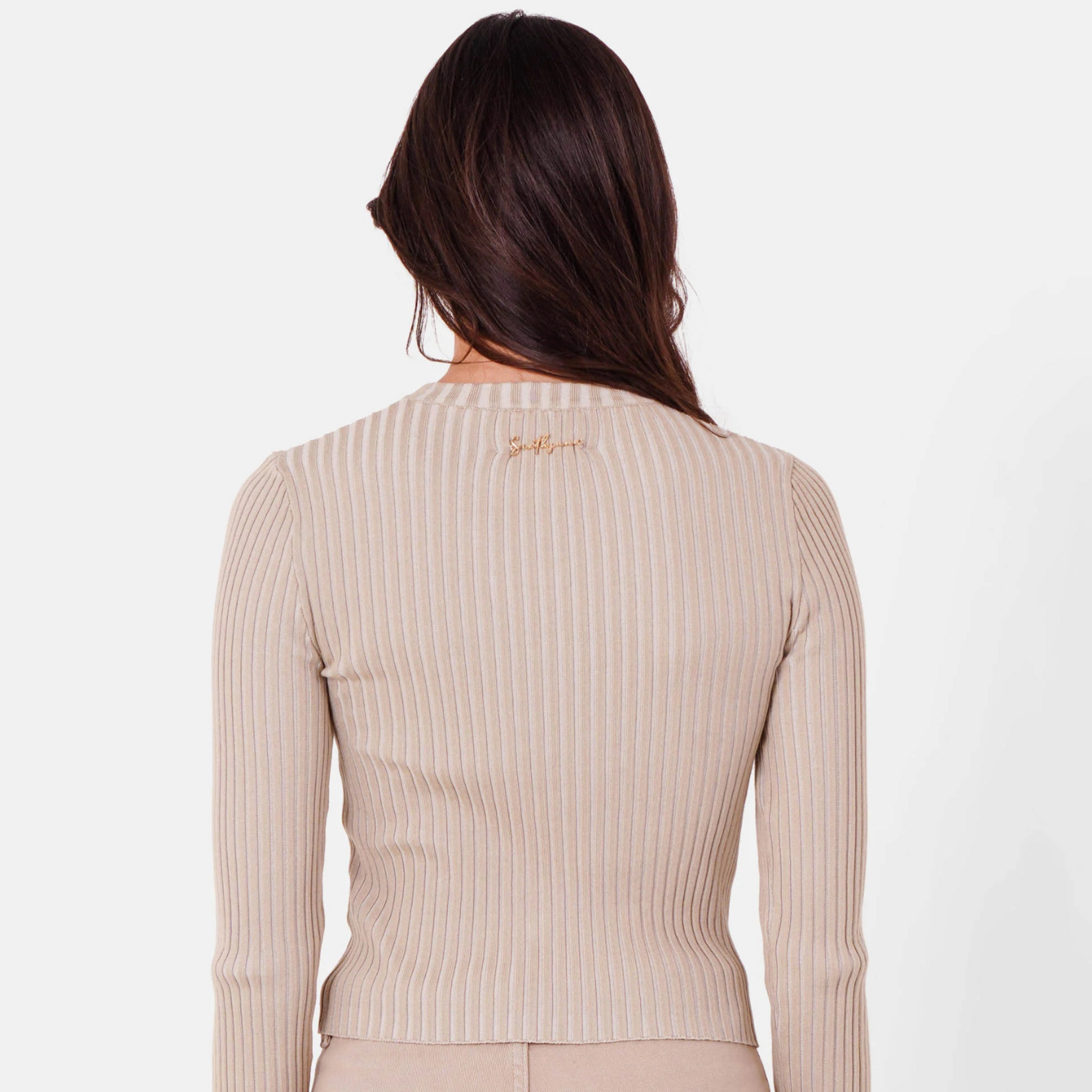 SIXTH JUNE SIXHT JUNE WOMEN  BICOLOR KNIT CROP TOP