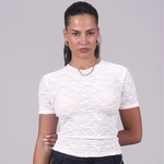 SIXTH JUNE SIXTH JUNE WOMEN TRANSP TEXTURED SS TSHIRT