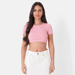SIXTH JUNE SIXTH  JUNE WOMEN RIB SS CROP TOP