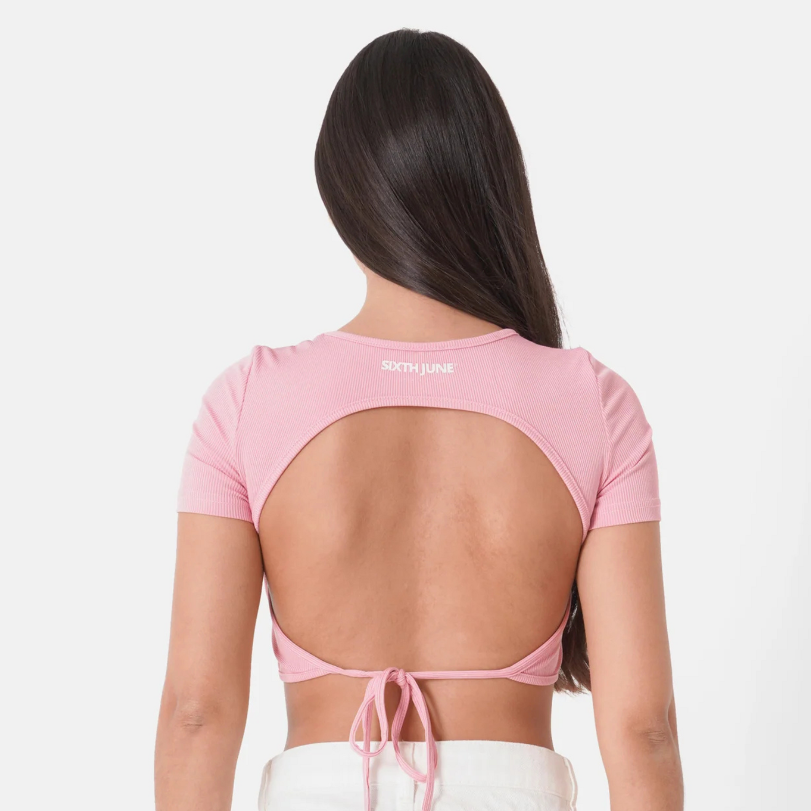 SIXTH JUNE W SIXTH JUNE RIB SS CROP TOP