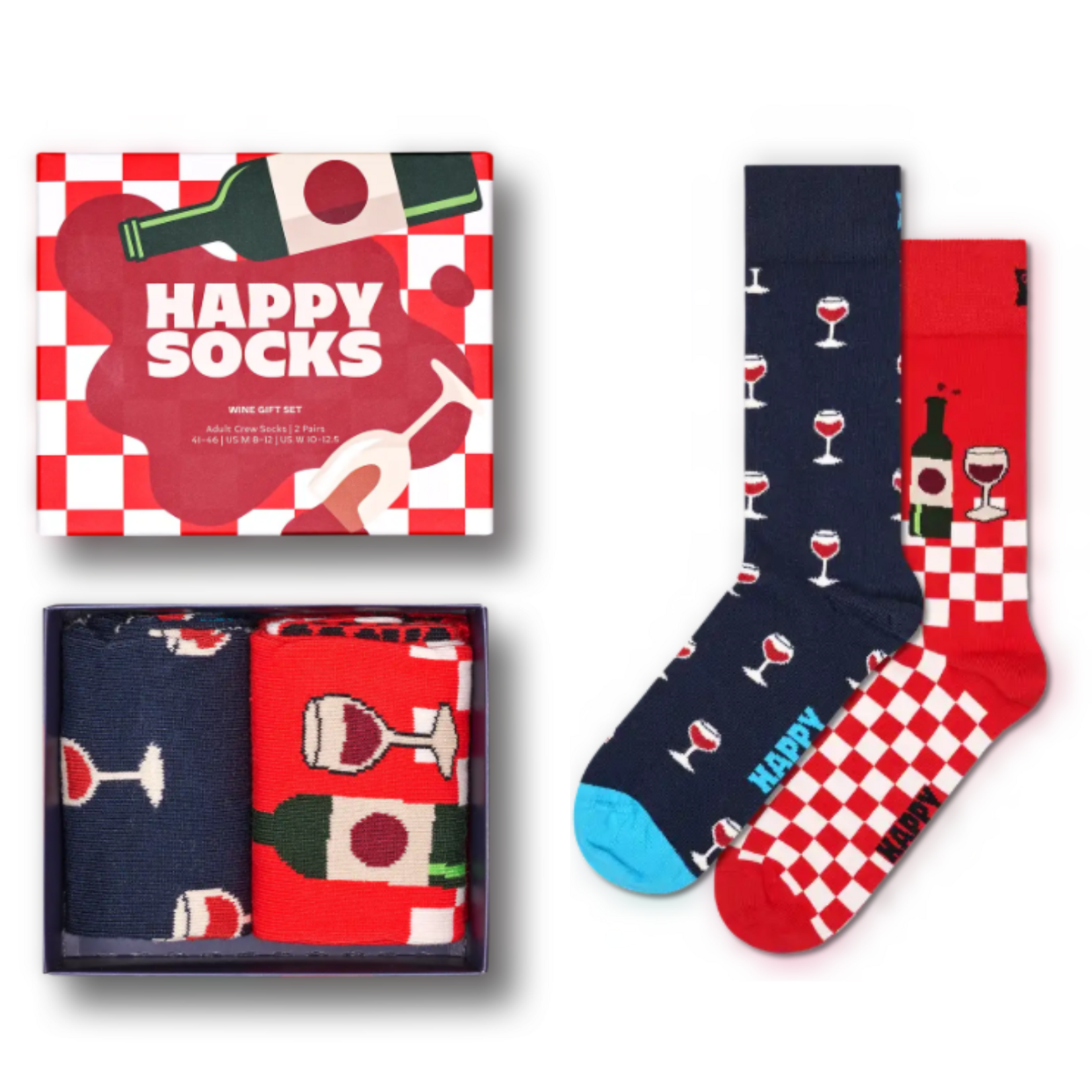 HAPPY SOCKS HAPPY SOCKS 2 PACK WINE GIFT SET