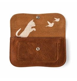 Keecie Wallet Cat Chase Cognac