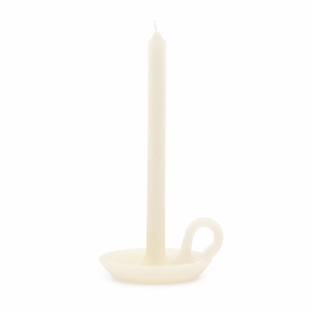 Kerze und Kerzenhalter Tallow Vanilla White