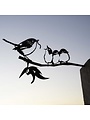 Vogel Silhouette Zaunkönig mit Babys