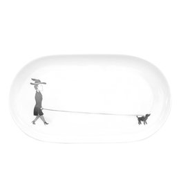 All Things We Like Oval Plate Woman with Dog, Florentine