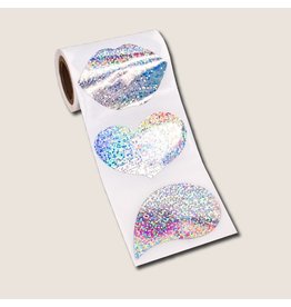 Hologram Glitter 1 inch Round scratch off stickers