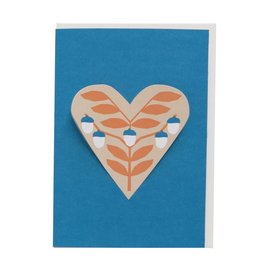 Jurianne Matter HEART Card Acorns - Blue