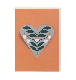 Jurianne Matter HEART Card Acorns - Brique