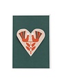 HEART Card Birds - Dark green