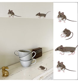 Myrte Wall sticker Wood Mouse Set of 4
