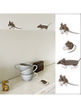 Wall sticker Wood Mouse Set of 4