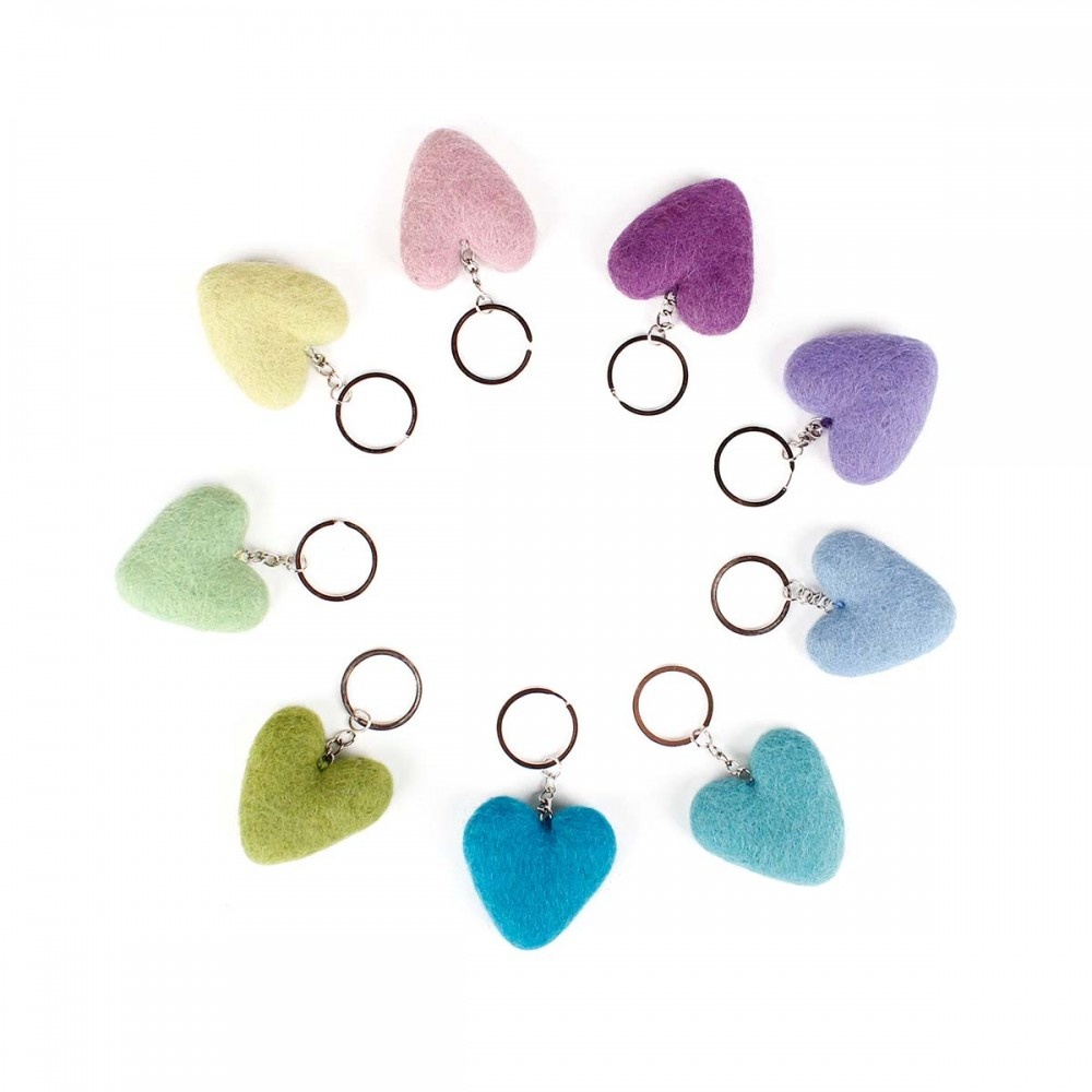 Keychain Heart Pastel shades of Blue