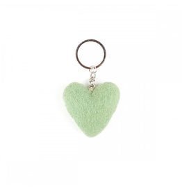 Sjaal met Verhaal Keychain Heart Pastel shades of Green