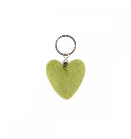 Sjaal met Verhaal Keychain Heart Pastel Shades Olive Green