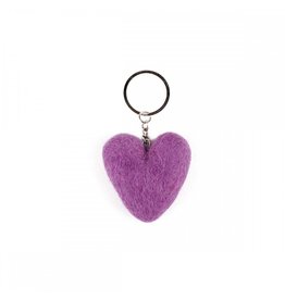 Sjaal met Verhaal Keychain Heart Pastel shades Purple