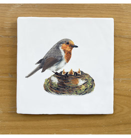 Myrte Vintage Tile Robin with nest