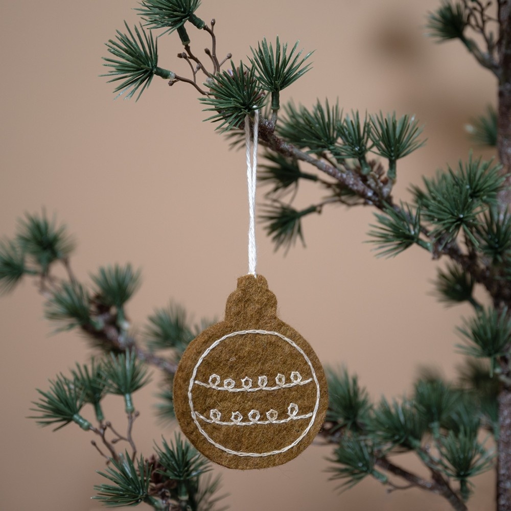 2D Christmas Bauble Embroidered Gingerbread 3 pcs.