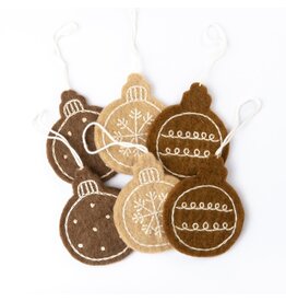 Sjaal met Verhaal 2D Christmas Bauble Embroidered Gingerbread 3 pcs.