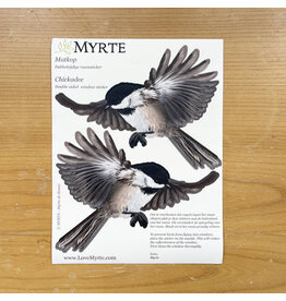 Myrte Chickadee Dubbelzijdige Raamsticker