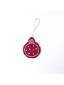 2D Christmas Ball Embroidered Holly Berry 3 pcs.
