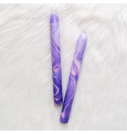 VIVID Marble Candle 2 pcs. Lovely Lilac