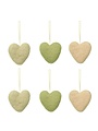 Pendant Heart Pink-Green Ass. 6 pcs.