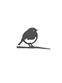 Bird Silhouette Mini Robin