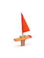 Bottle Boat Neon Orange Sail