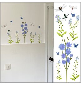 Myrte Wall sticker Wild Flowers in Blue