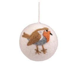 Sjaal met Verhaal Felt Pendant Ball Bird: Robin