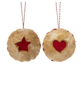 Sjaal met Verhaal Felted Pendant Linzer Cookie