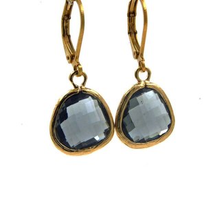 LILLY LILLY Oorbellen | Drop Crystal | Verguld | Grijs