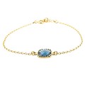LILLY LILLY Armband | Square Crystal Gold | 14 Karaats | Blue