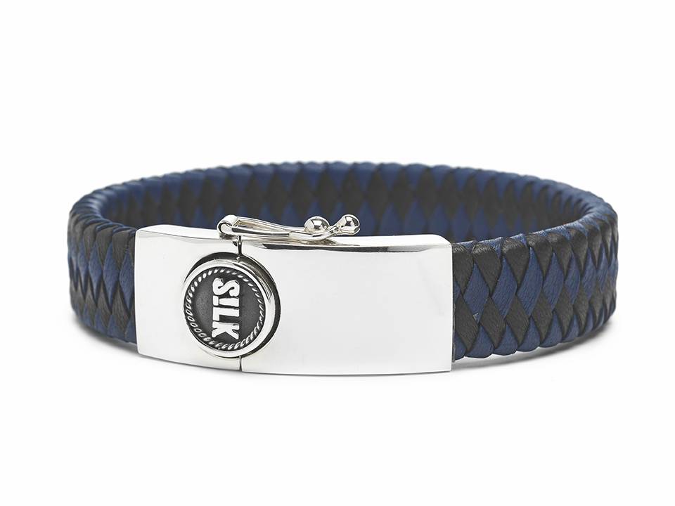 SILK Armband | 811BBU Armband Leather | | Zwart Blauw - Lovable Things | Sieraden
