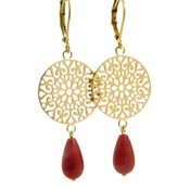 LILLY LILLY Oorbellen | Filli Large Gold | Red | Verguld