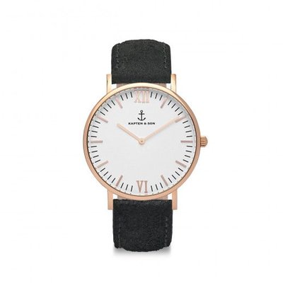 KAPTEN & SON KAPTEN & SON Horloge | CAMPUS | BLACK VINTAGE LEATHER