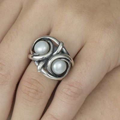 GATZ GATZ Ring | OWL | Zilver | Parel | 1406