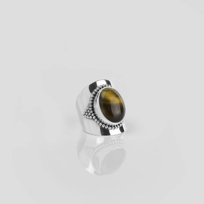 YMALA YMALA Ring | 925 Zilver | TIJGEROOG edelsteen | YM-0002
