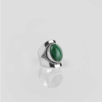 YMALA YMALA Ring | 925 Zilver | Malachiet edelsteen | YM-0003