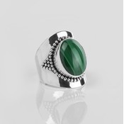 YMALA YMALA Ring | 925 Zilver | Malachiet edelsteen | YM-0003