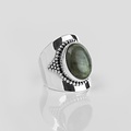 YMALA YMALA Ring | 925 Zilver | Labradoriet edelsteen