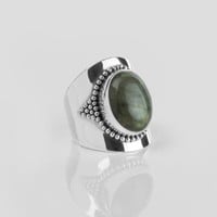 YMALA YMALA Ring | 925 Zilver | Labradoriet edelsteen