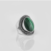 YMALA YMALA Ring | 925 Zilver | Malachiet edelsteen