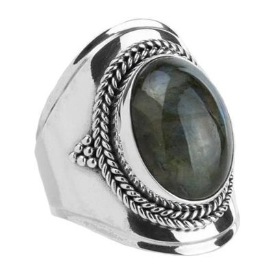 YMALA YMALA Ring | 925 Zilver | Labradoriet edelsteen | YM-0008