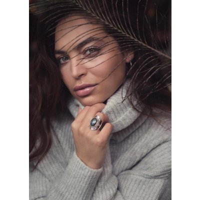 YMALA YMALA Ring | 925 Zilver | Labradoriet edelsteen | YM-0010